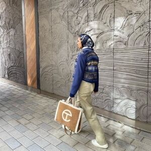 Telfar/UGG Brown Shearling Tote Bag